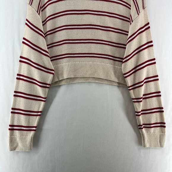 PINK Victoria's Secret Sweater Size M Striped Pullover Boxy Viscose - Picture 6 of 11